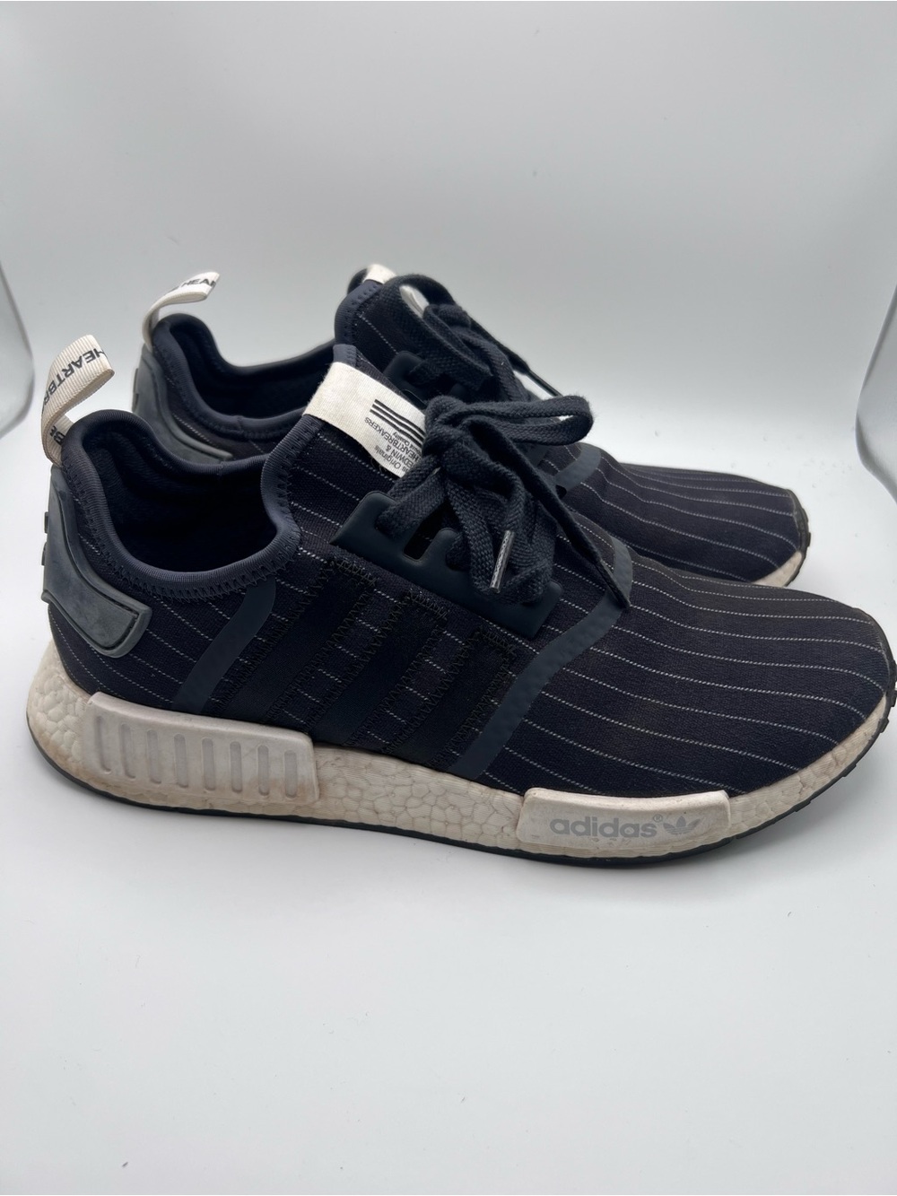 adidas Black with White Pinstripe NMD Casual Sneakers